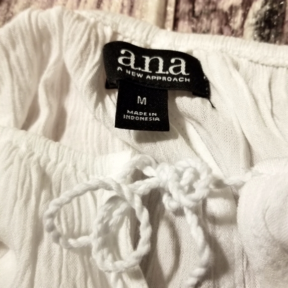 Ana Womens Tassel Top White Size Medium New - Picture 8 of 8